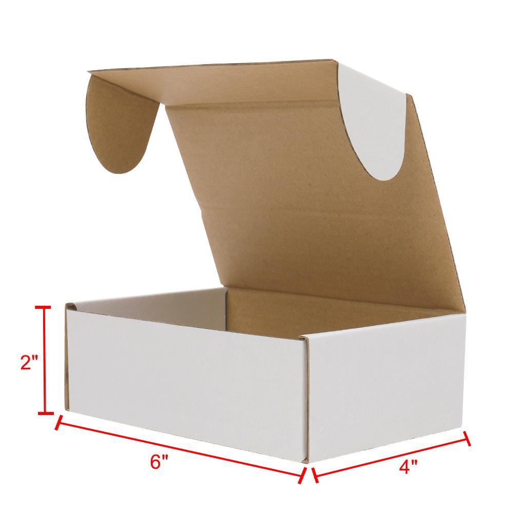 White Corrugated Shipping Mailer Packing Box Boxes 6x4x2 6x4x3 6x4x4 50