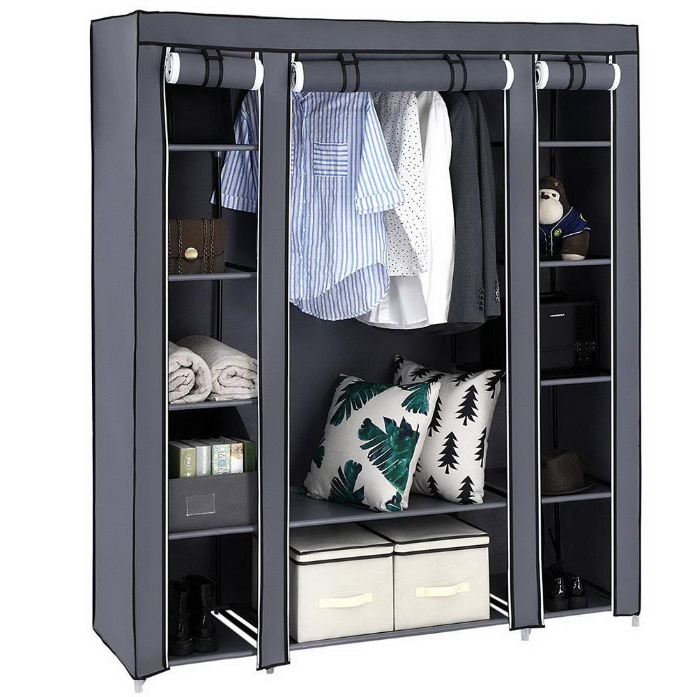 69" Portable Closet Wardrobe Clothes Rack Storage Organizer Shelves