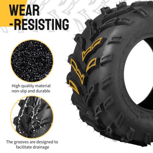 Set 4 25x8-12 25x11-12 All Terrain ATV UTV Tires 6Ply 2 Front Tires&2 Rear Tires