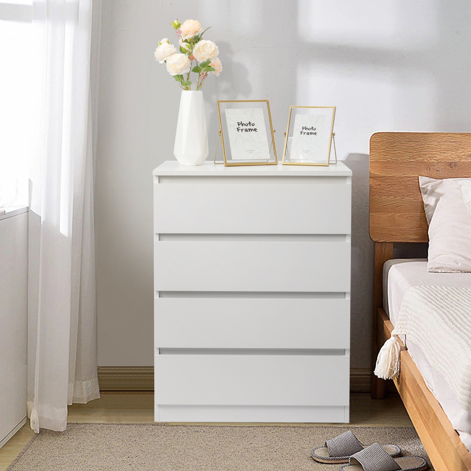 Tall Dresser with 4 Drawers Storage Cabinet for Closet Bedroom Living Room white | eBay Tall Dresser with 4 Drawers Storage Cabinet for Closet Bedroom Living Room white | eBay
