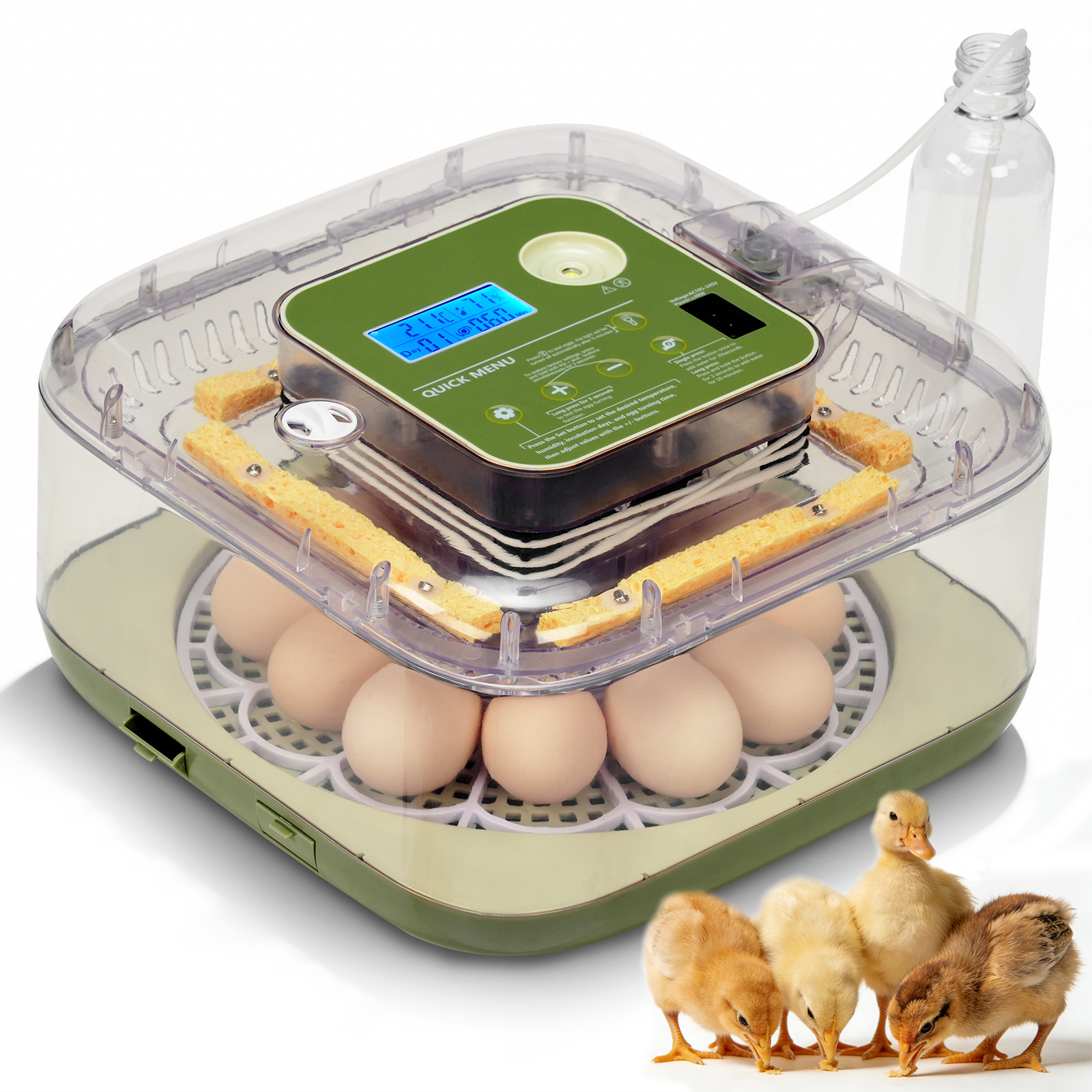 EGG INCUBATOR 最大12個用 自動湿度管理 12 Eggs Incubator Automatic Digital Chicken Egg Hatcher
