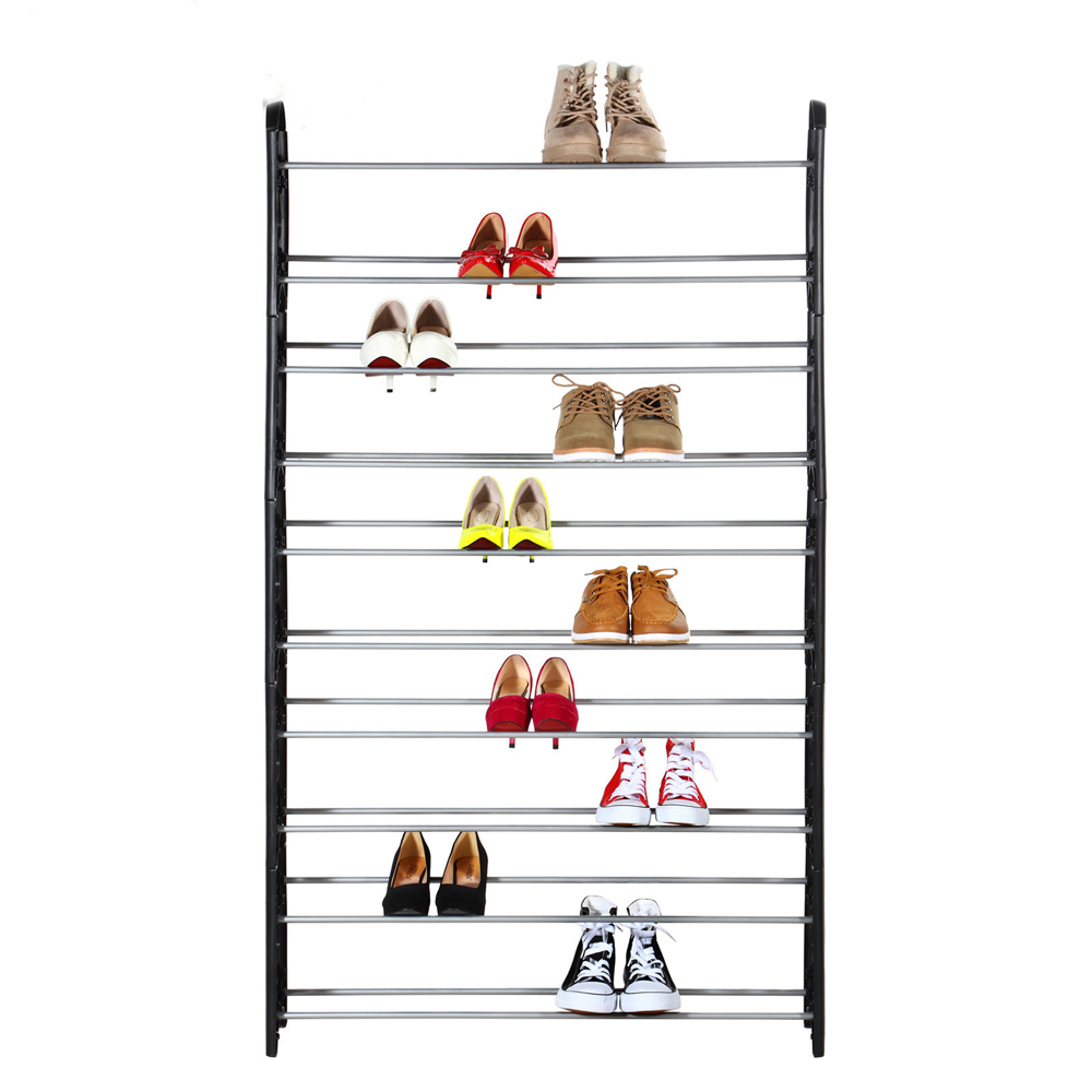 10 Tier 50 Pair Space Saving Storage Organizer Free Standing Shoe Rack Tower Lot