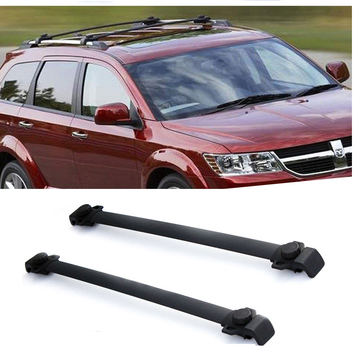Fit For 0917 Dodge Journey OE Style Black Roof Rack Cross Bar Luggage