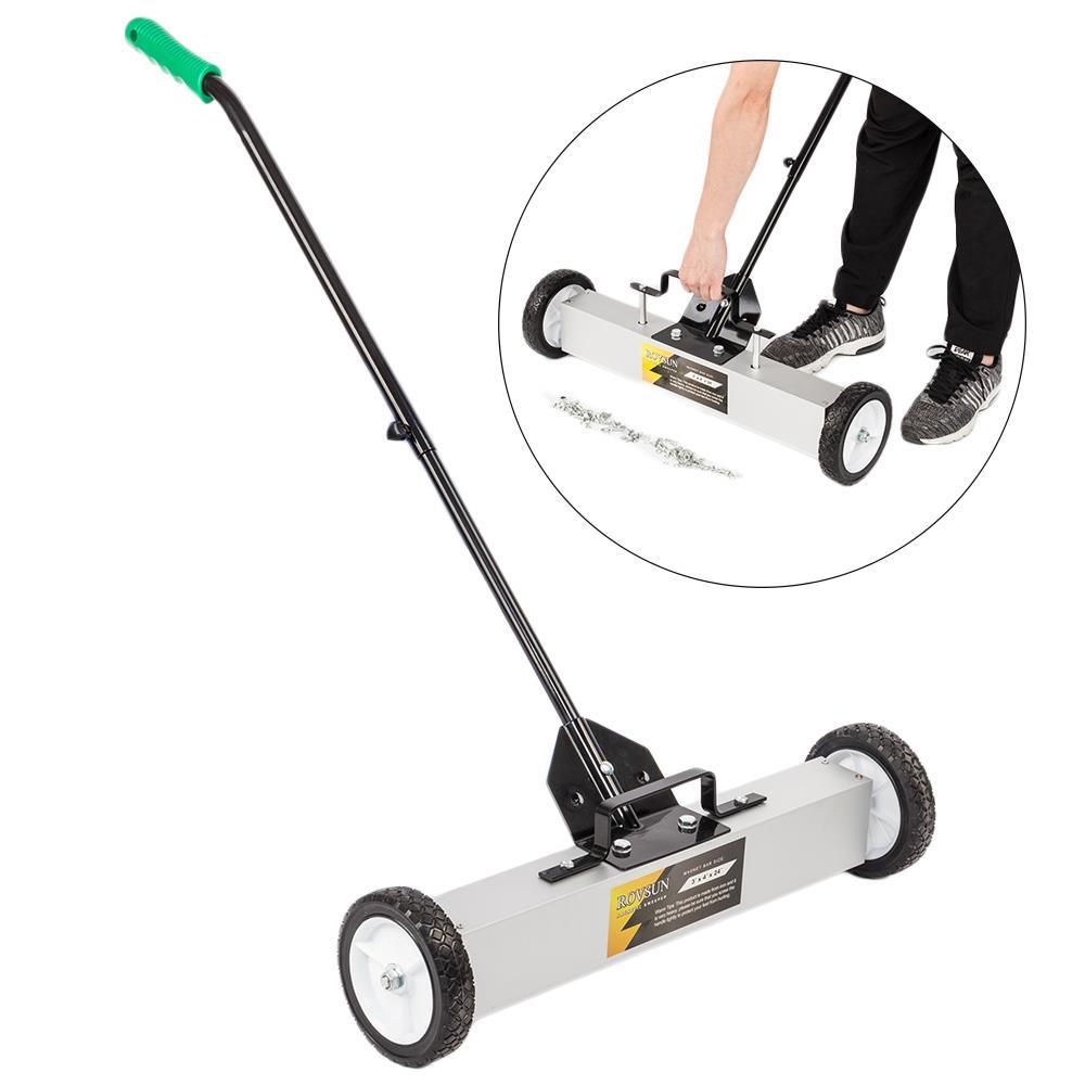 24Inches Heavy Duty Sweeper with Wheels, Rolling
