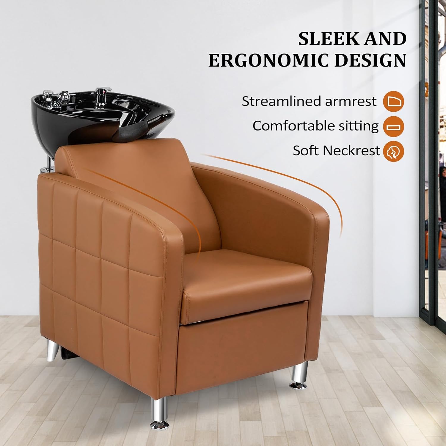 Ceramic Bowl Shampoo Chair Backwash Sink Chair for Salon Beauty