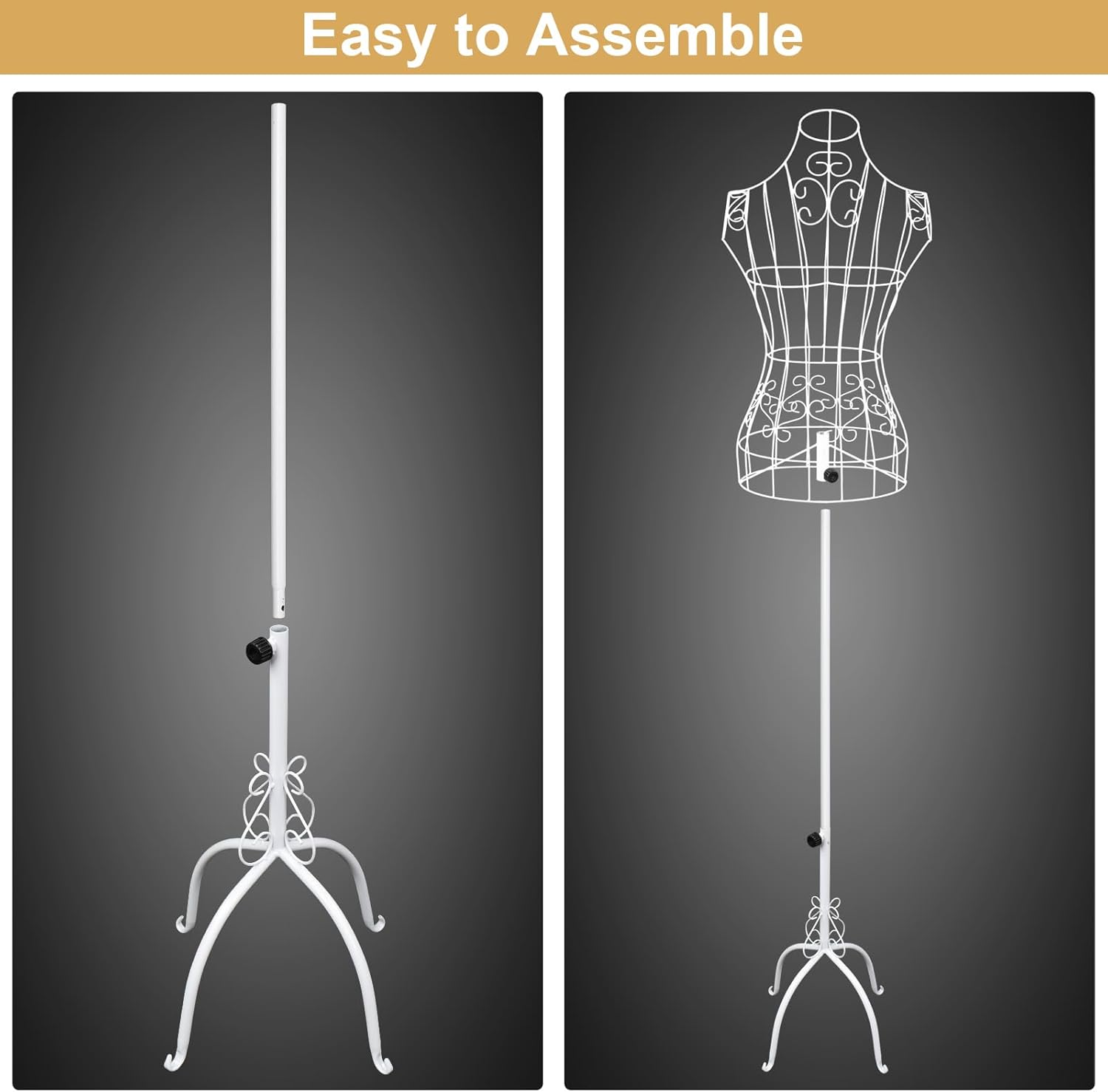 Elegant Wire Mannequin Female Metal Dress Form for Display Adjustable  Height | eBay
