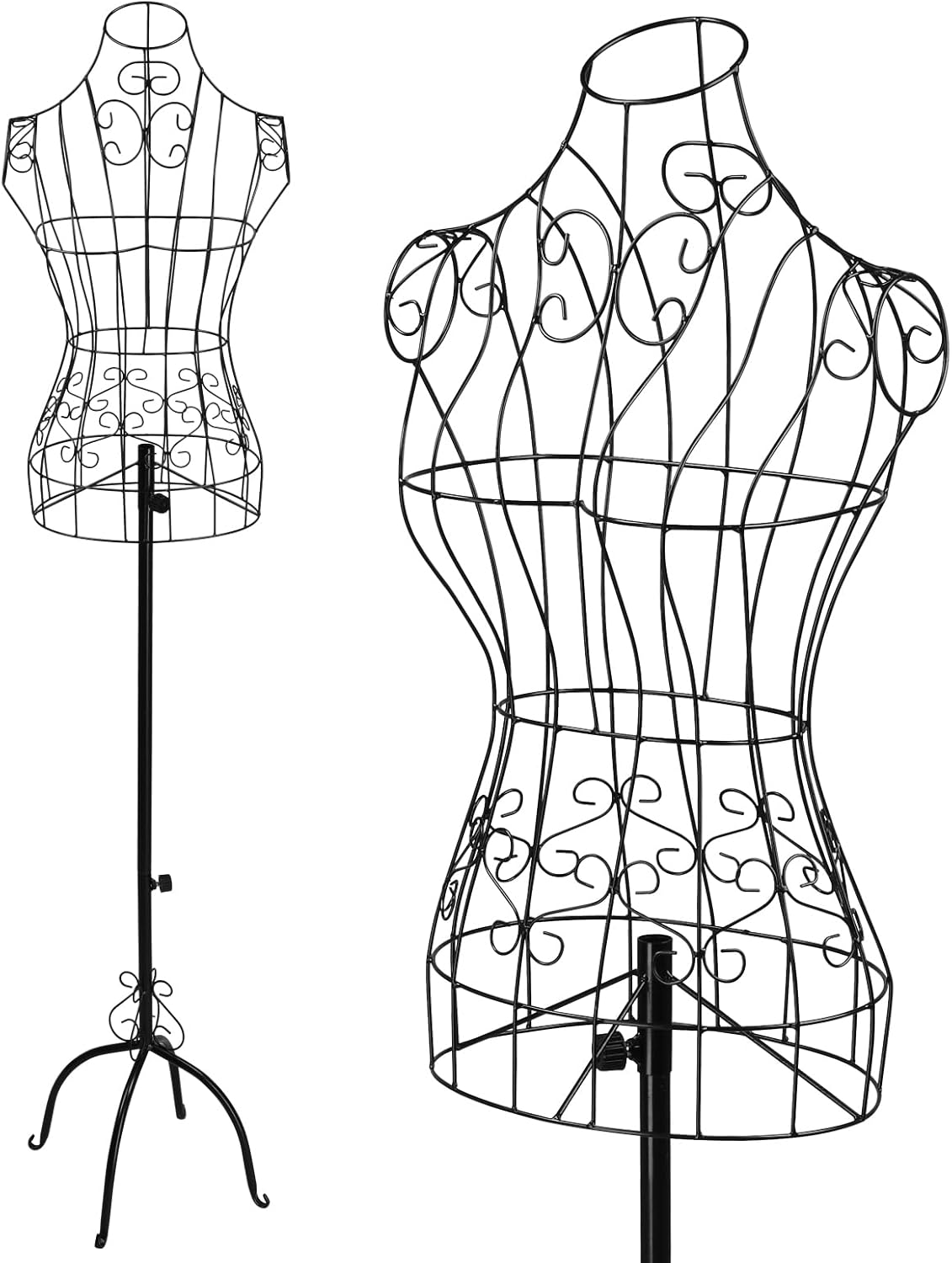 metal dress mannequin Elegant Wire Mannequin Female Metal Dress Form for Display Adjustable Height