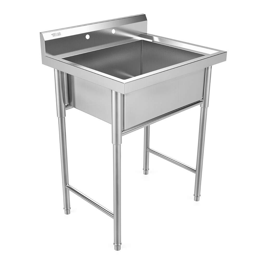 30" Stainless Steel Utility Commercial Square Kitchen Sink for Washing