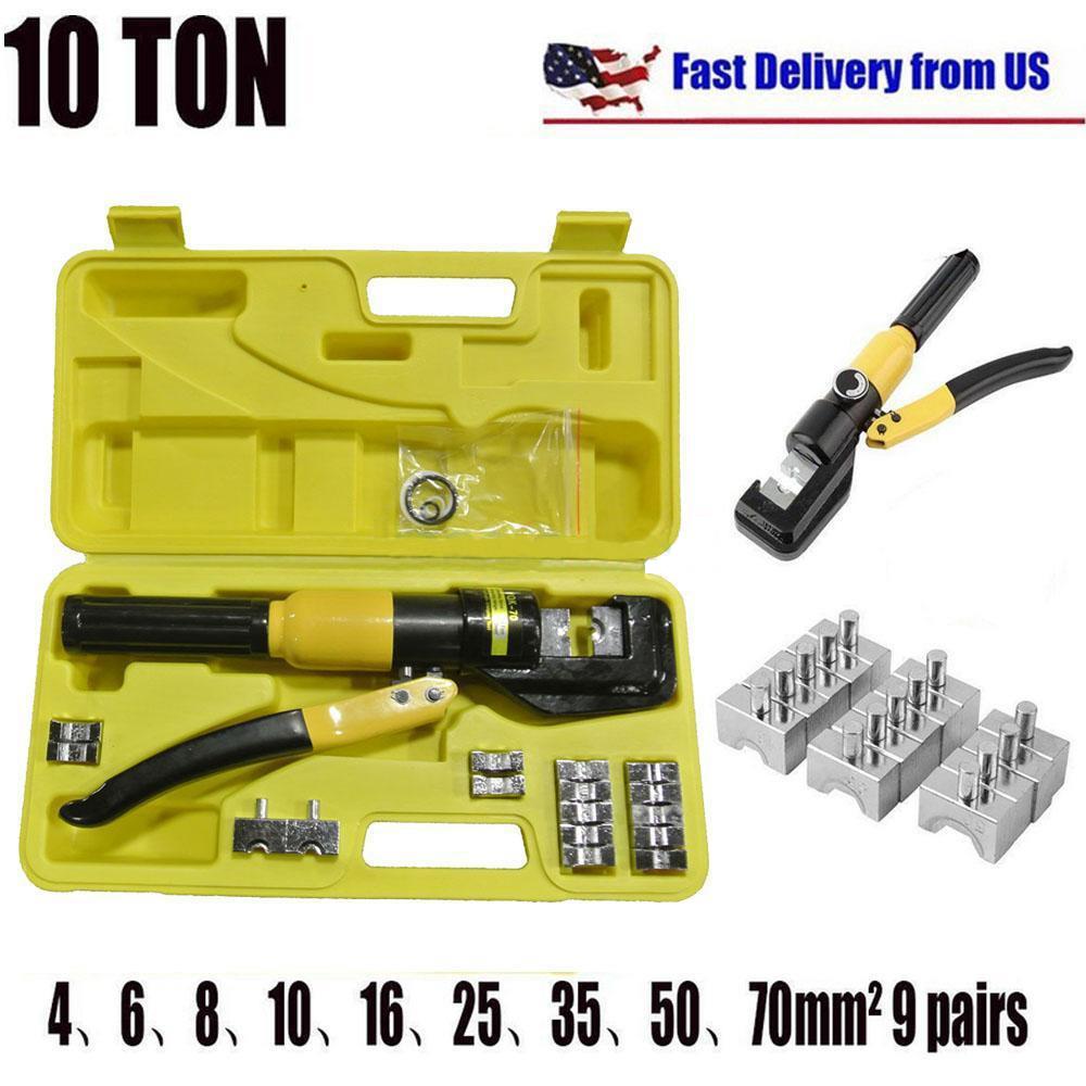8 Ton Hydraulic Wire Cable Terminal Crimper Crimping Tool Pliers Set w// 9 Dies