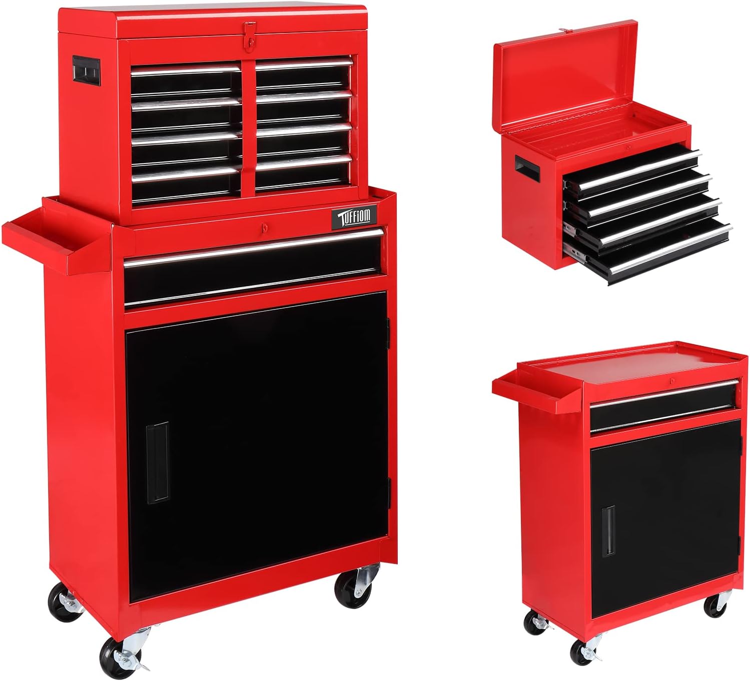 thumbnail image 2 of BIG RED Stackable Rolling Tool Box - Portable Metal Organizer, Blue, 32 Lbs 2 of 4