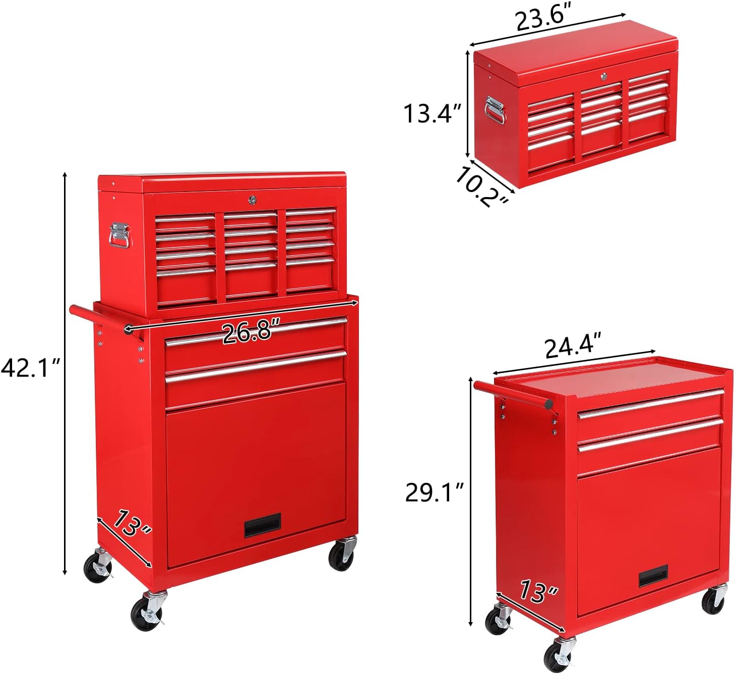 8 Drawer Tool Box with Wheels -[Free Delivery]Big Rolling