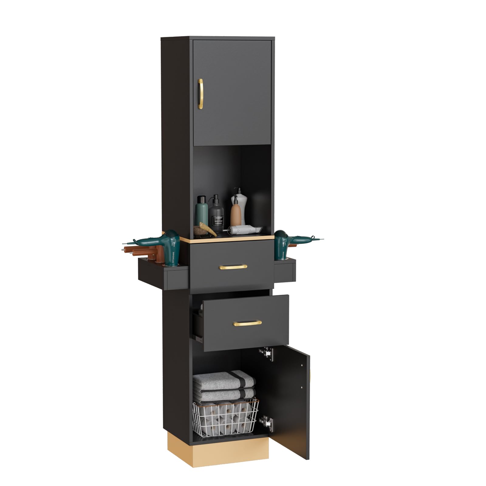 Laredo Black Beauty Salon Hair Styling Station Cabinet | Cabinets Matttroy