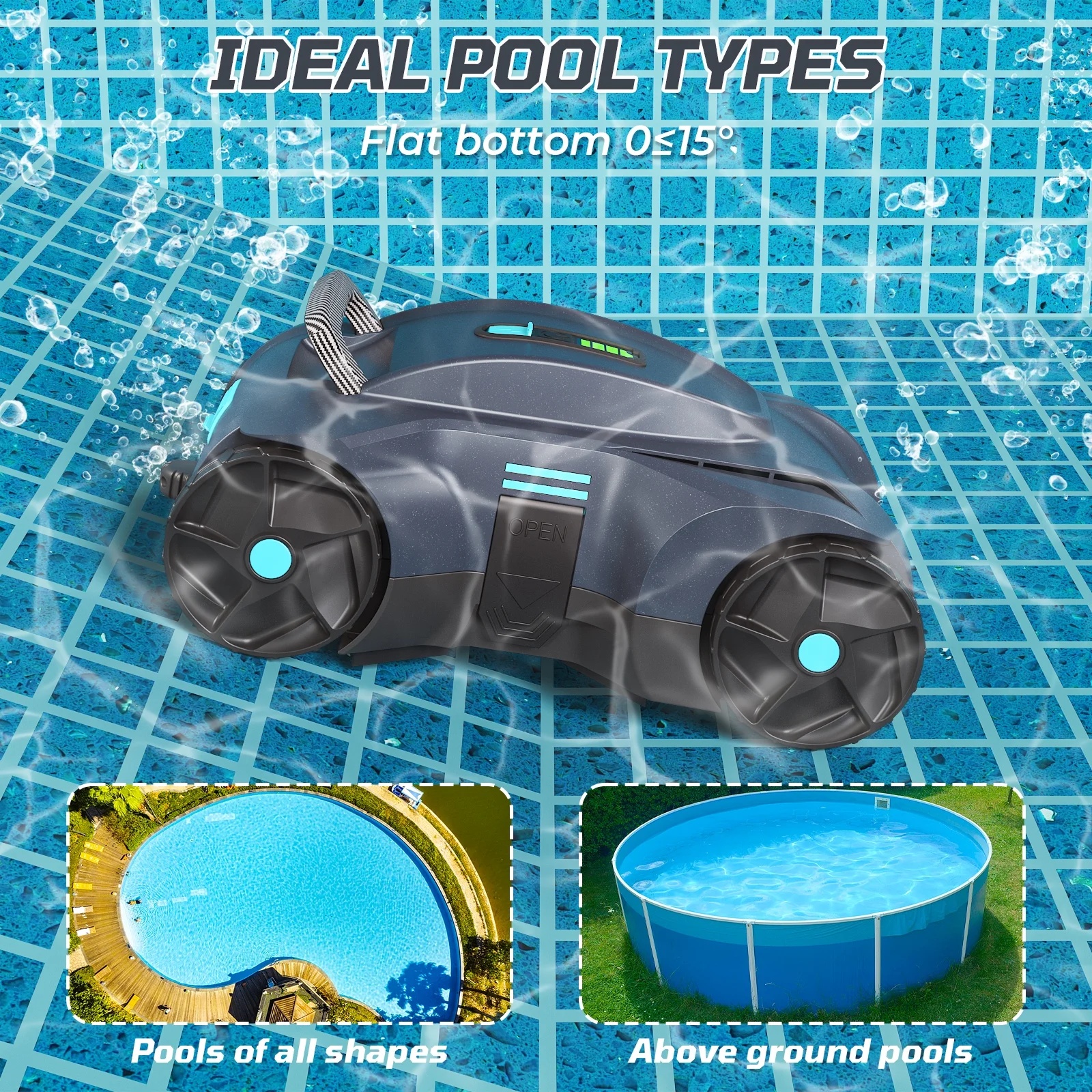 thumbnail image 2 of WYBOT A1 Cordless Robotic Pool Cleaner With Schedule Mode - WYBOT ROPE 2 of 14