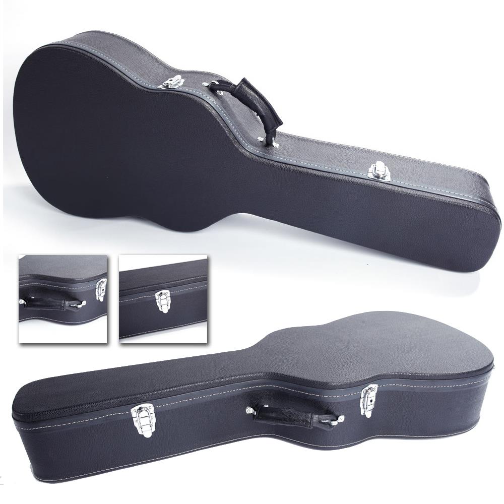 Glarry 39" Classical Guitar Hard Case Microgroove Flat Black durable