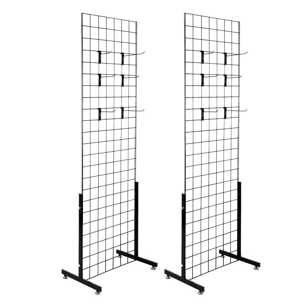 2' x 6' Grid Wall Panel Floorstanding Display Fixture with Deluxe T