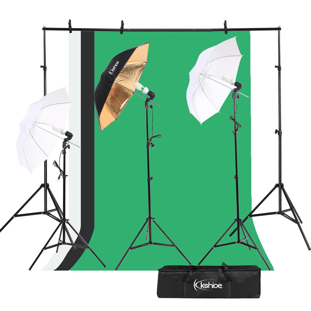 Kshioe Photo Pro Studio Lighting Photography 3 Muslin Backdrop Light