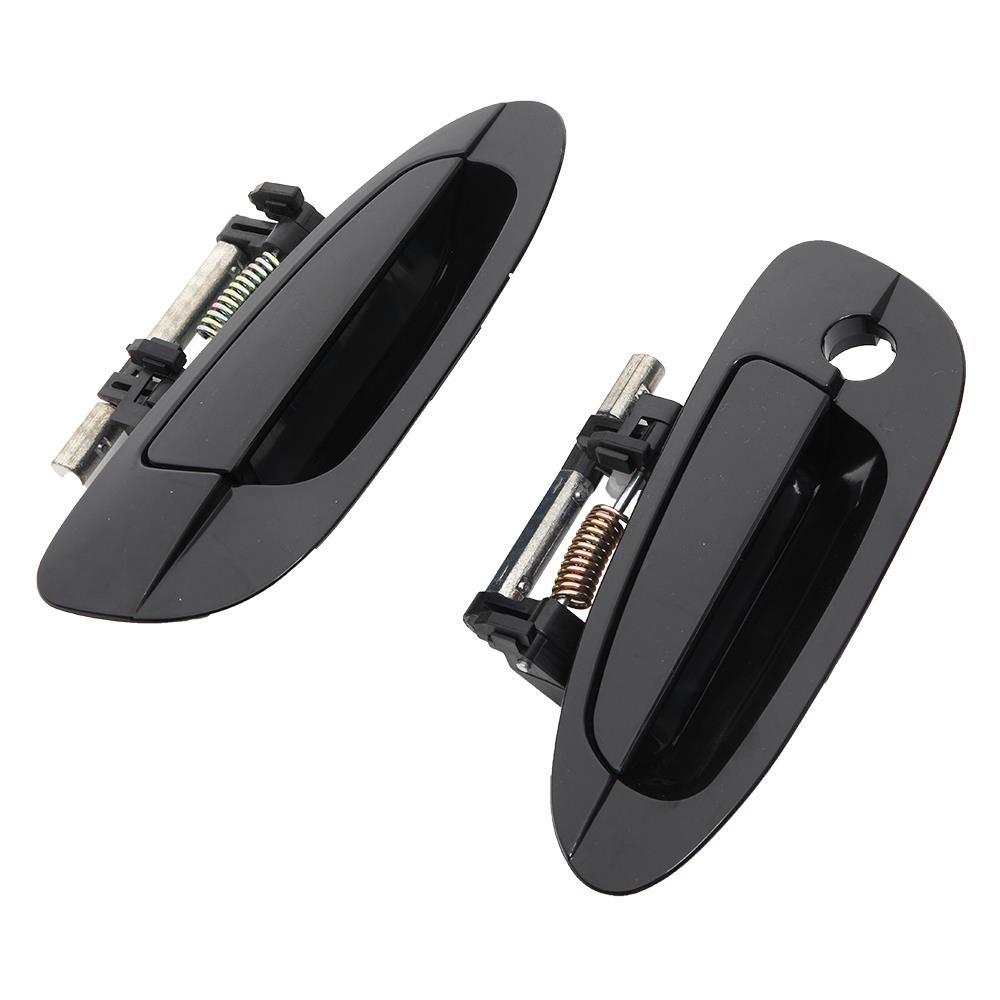 4pcs Door Handle Smooth Black Exterior Outside Outer Kit