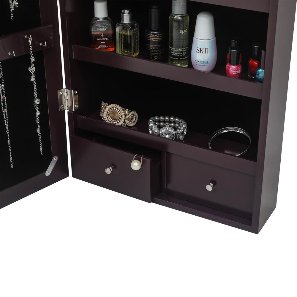 Wall Door Mounted Jewelry Mirror Armoire Large Box Organizer