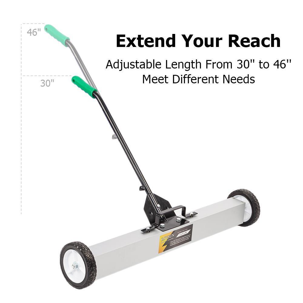 36" Sweeper Lawn Yard Grass Floor Scrap Rolling Nail Pickup