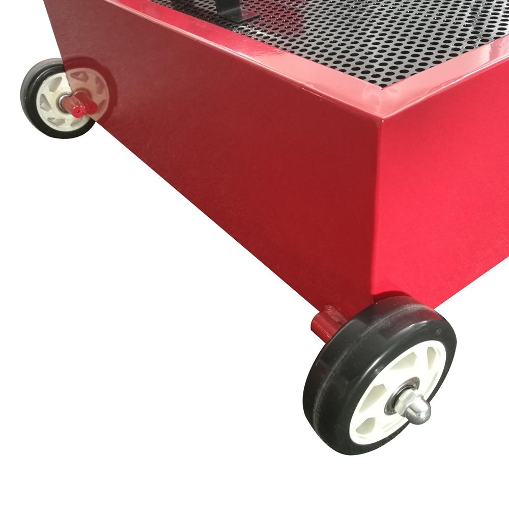 20 Gallon Oil Drain Pan Low Profile Dolly with Thandle Folds Down 18L