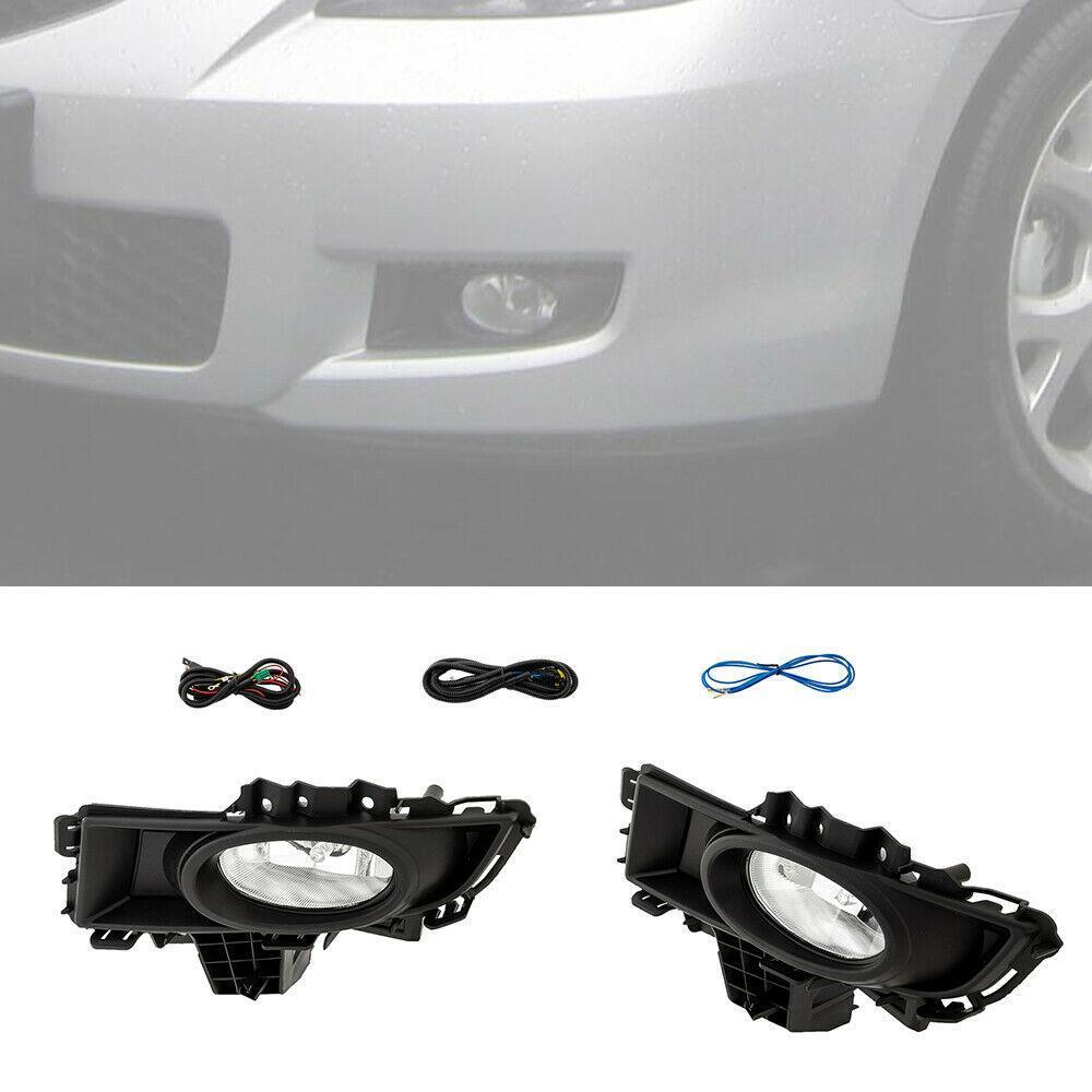Pair Fog Light +Wiring harness For 2007 2008 2009 MAZDA 3 4 Door SEDAN