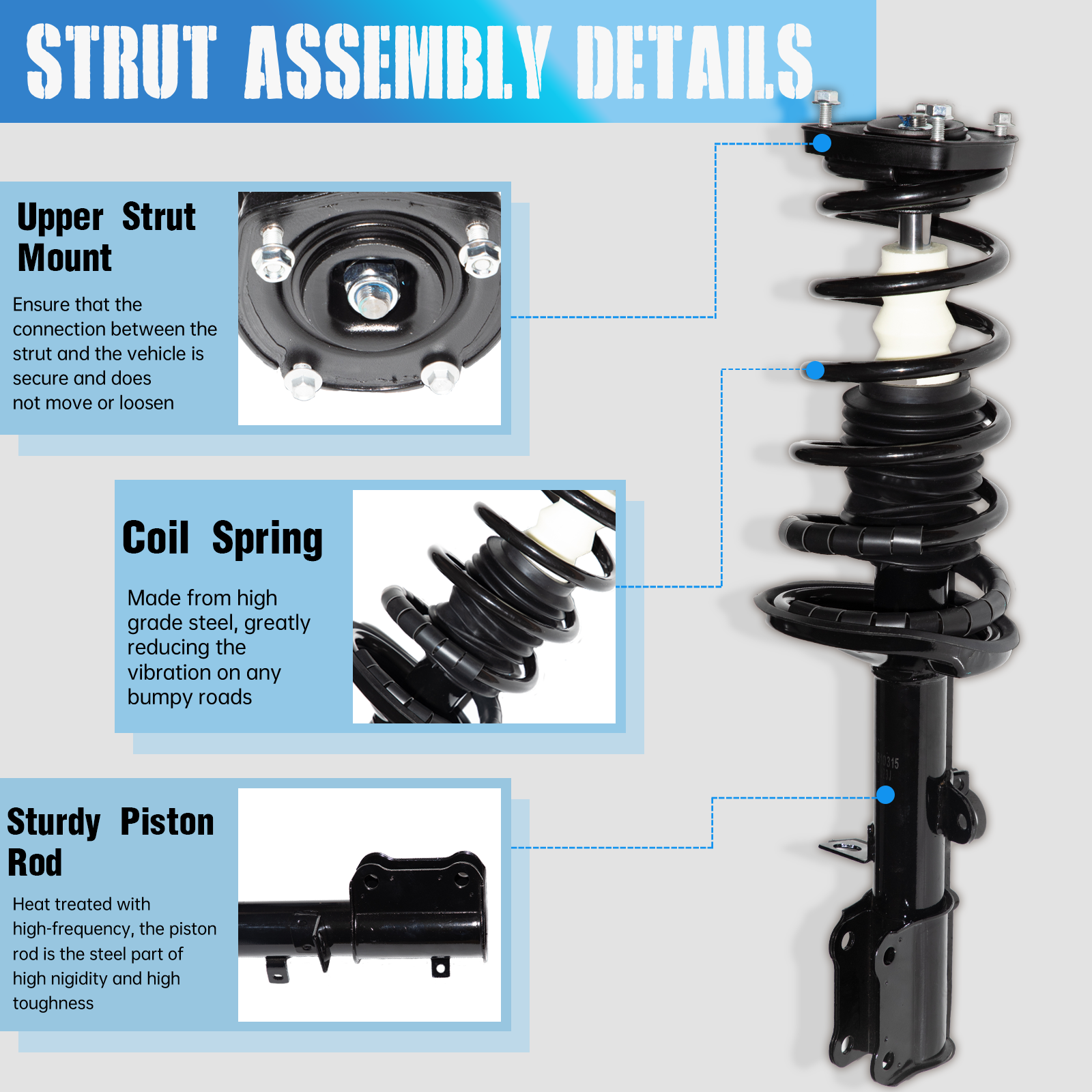 1 Pair Rear Shock Absorber Strut For 93-02 Chevy Geo Prizm & Toyota