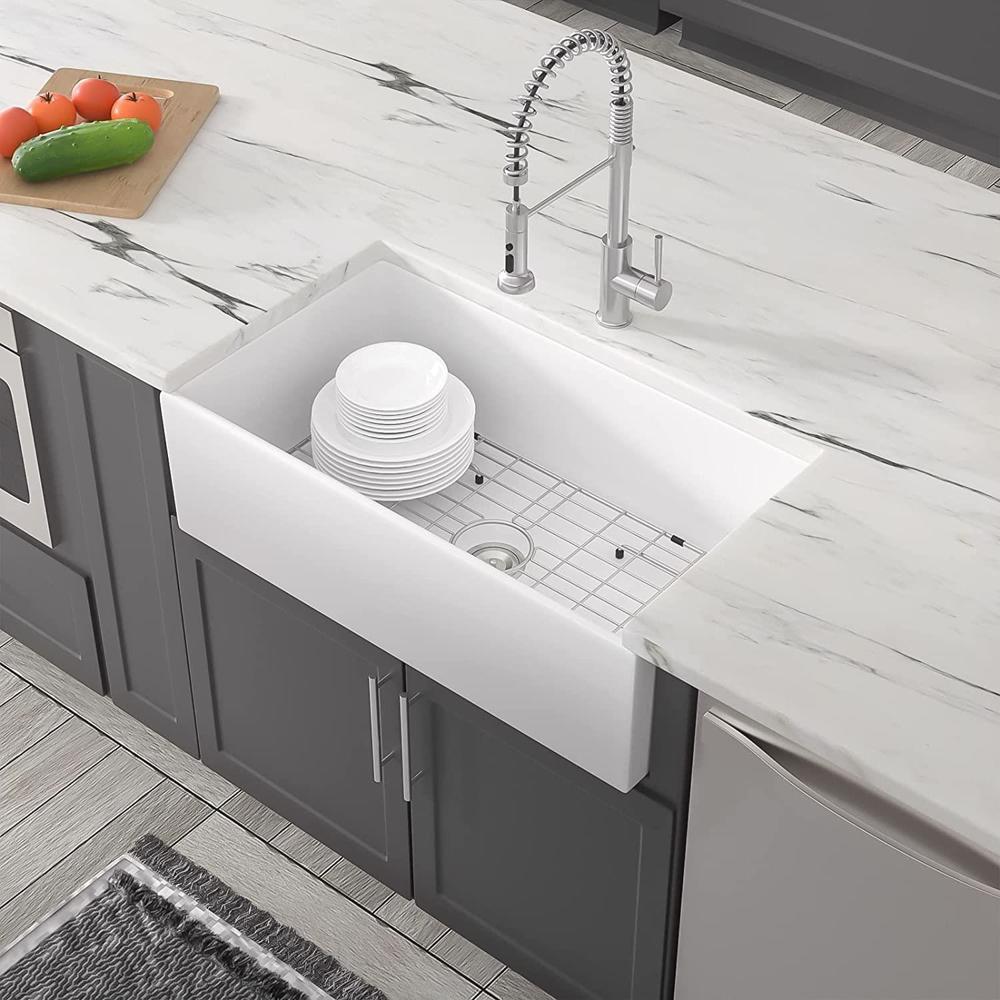 I.K スプーン Logmey 27 Farmhouse Sink - 27x20 Inch Apron Front 16 Gauge