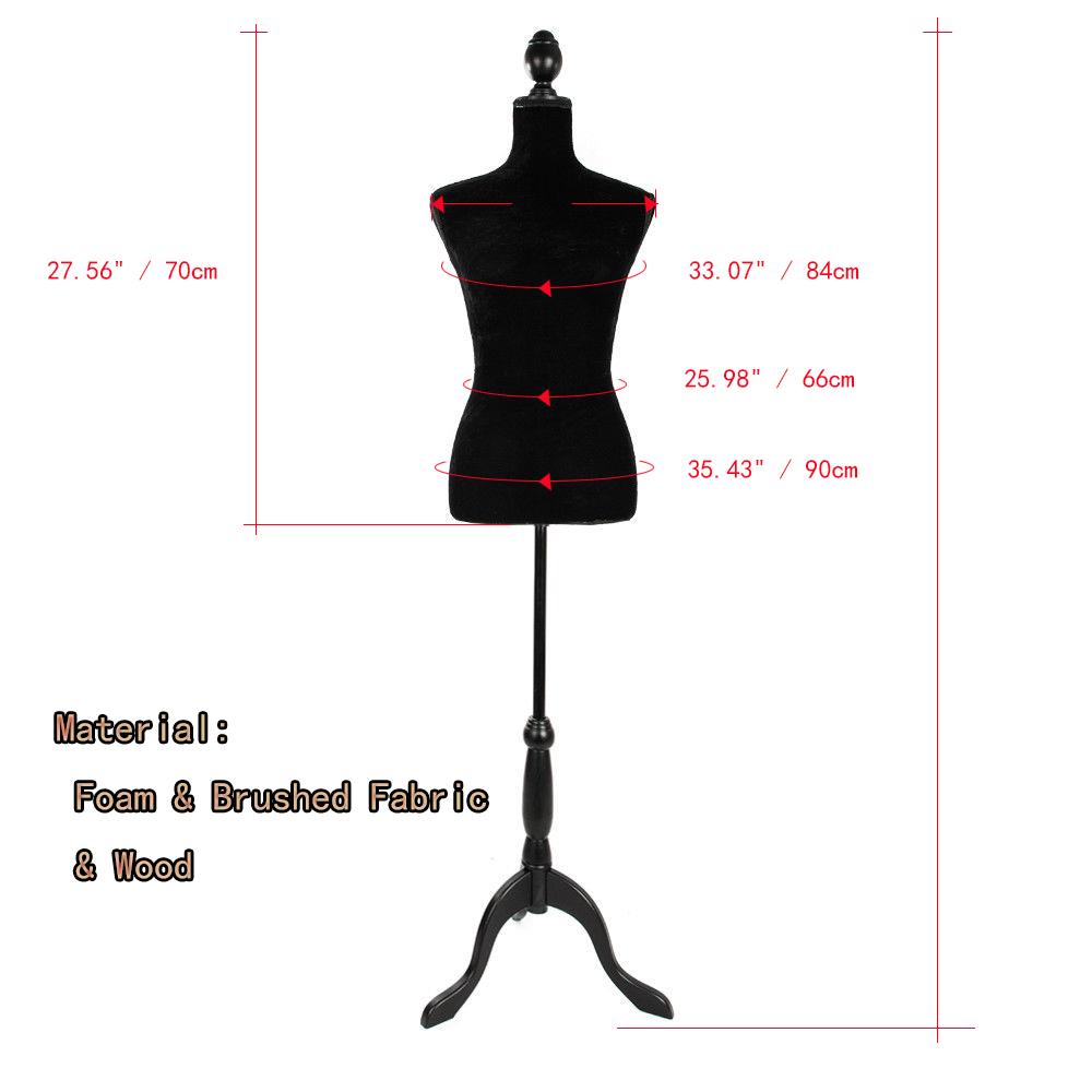 Female Mannequin Torso Clothing Display w/Black Adjustable Tripod Stand Female Mannequin Torso Clothing Display w/Black Adjustable Tripod Stand