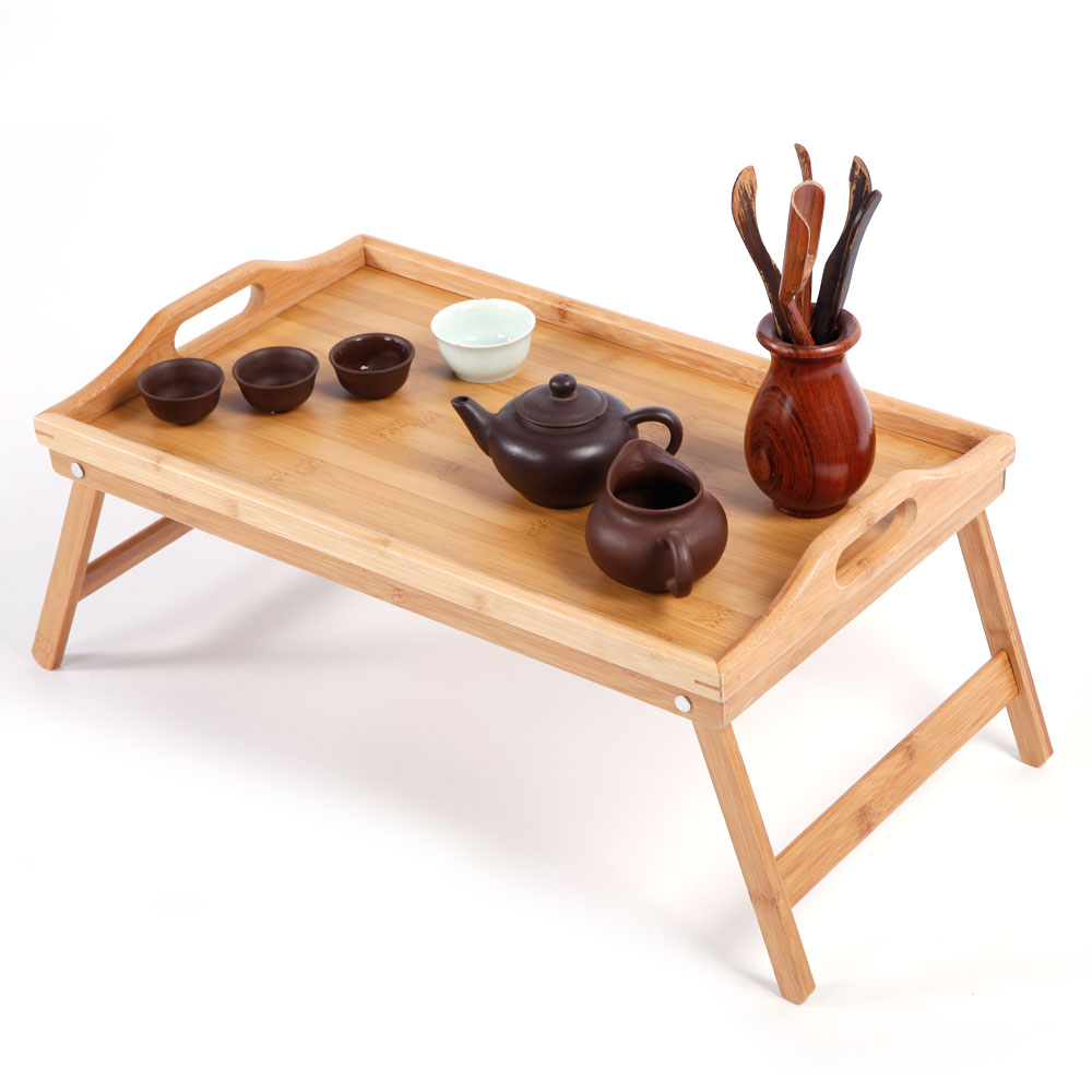 Bamboo Bed Tray Breakfast Laptop Desk Food Serving Hospital Table