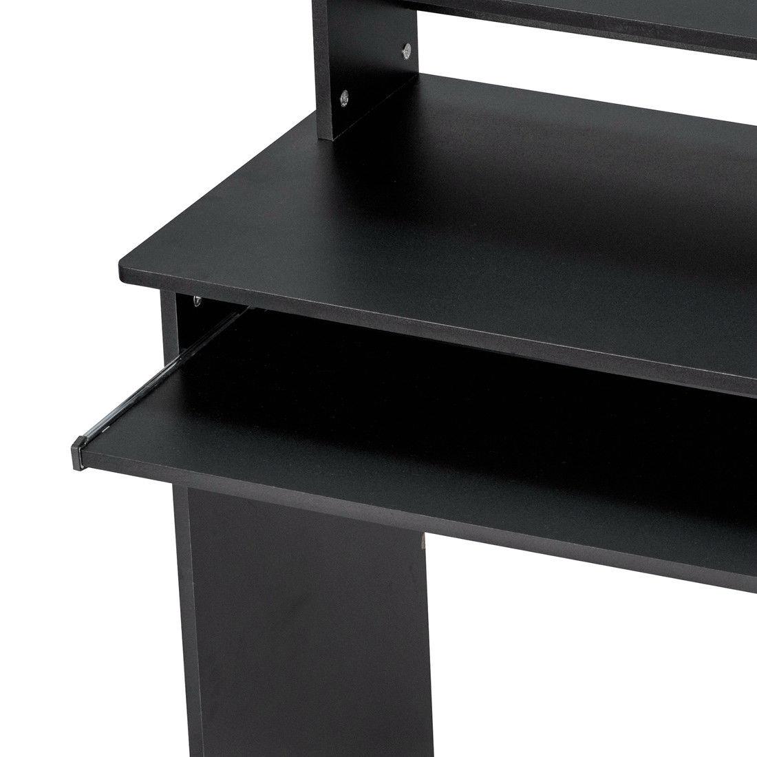 Black Computer Desk Home Office Workstation Laptop Table Drawer