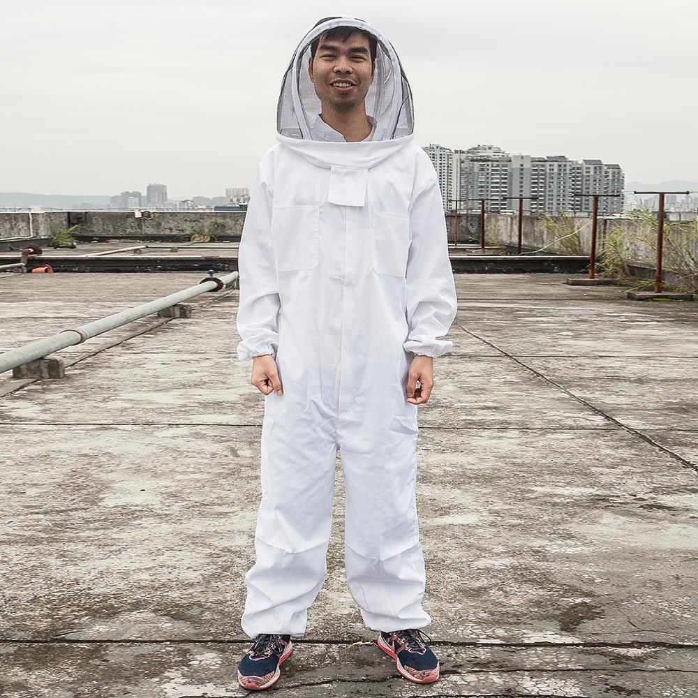 XL Beekeeping Coverall Suit Anti Sting Bee Keeping Hat-Veil Full Body Coat Suit