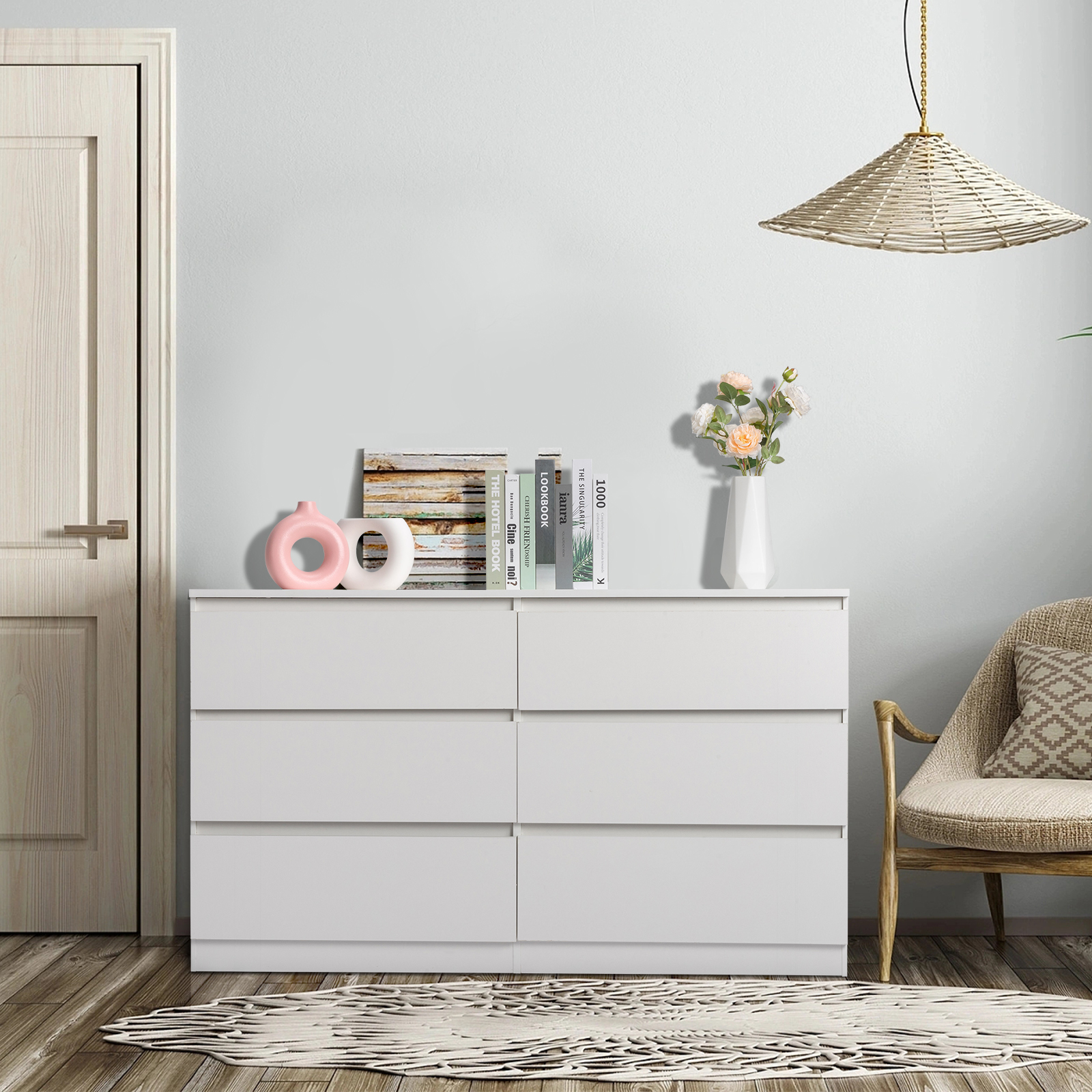 6 Drawer Dresser Double Storage Chest of Drawers Dresser for Bedroom Livingroom | eBay 6 Drawer Dresser Double Storage Chest of Drawers Dresser for Bedroom Livingroom | eBay