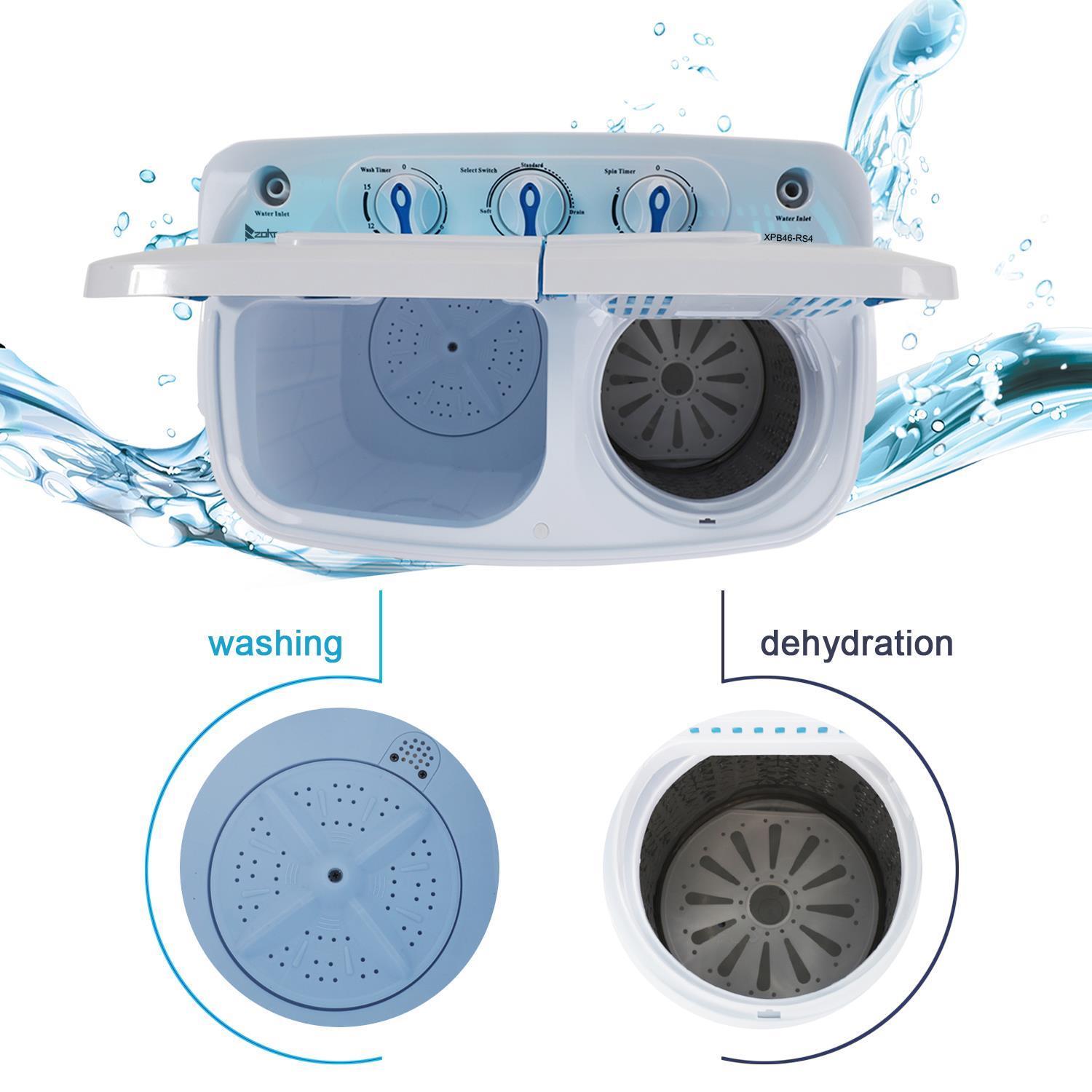 Zokop Mini 13lbs Compact Washing Machine Twin Tub Washer Spinner