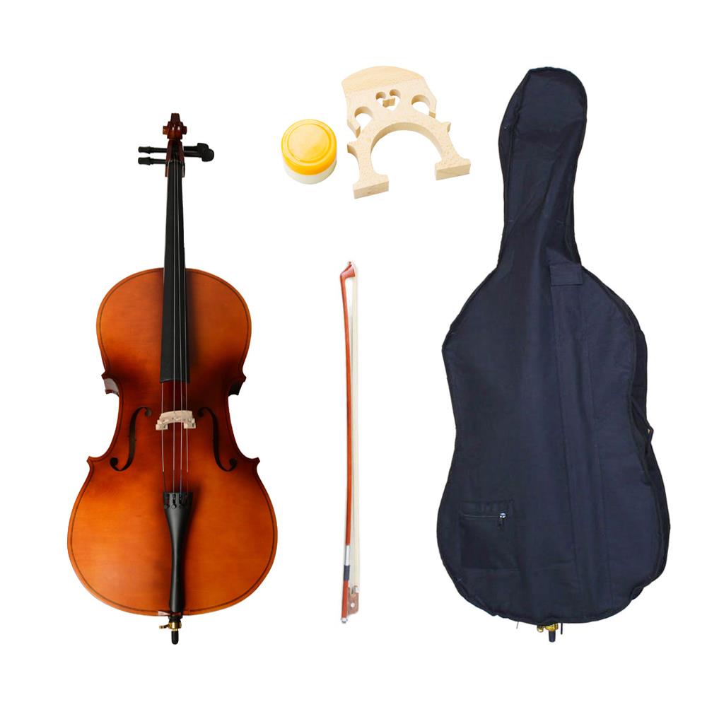1/2 3/4 4/4 Size Basswood Acoustic Cello +Bag+ Bow+ Rosin+ Bridge eBay
