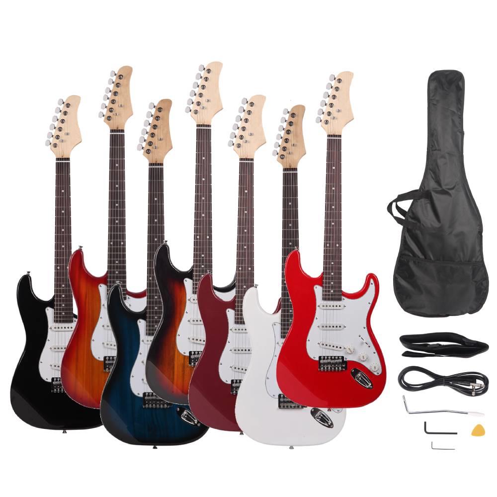 New 7 Colors RightHanded Electric Guitar +Strap+Cord+Gigbag