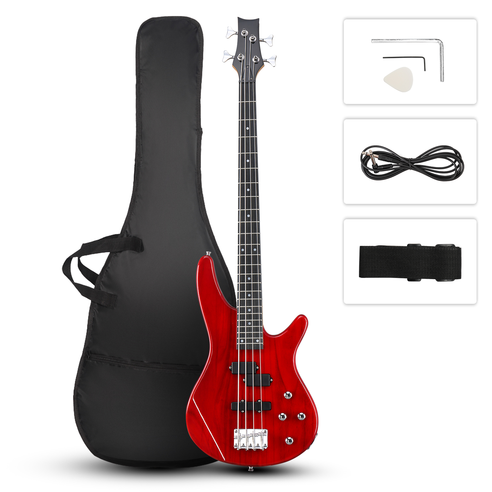 割引購入 Electric KIB String 4 Ktaxon Bass Size,Basswood Guitar,Full ギター