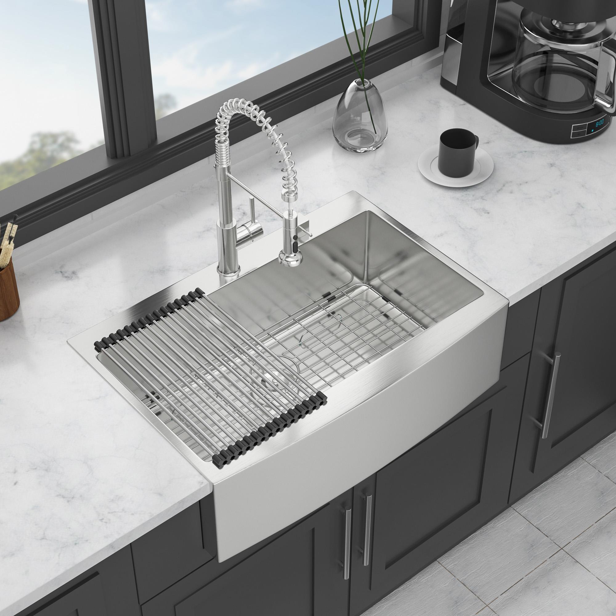 33 Drop in Farmhouse Sink 16 Gauge Kitchen Sink Stainless Steel