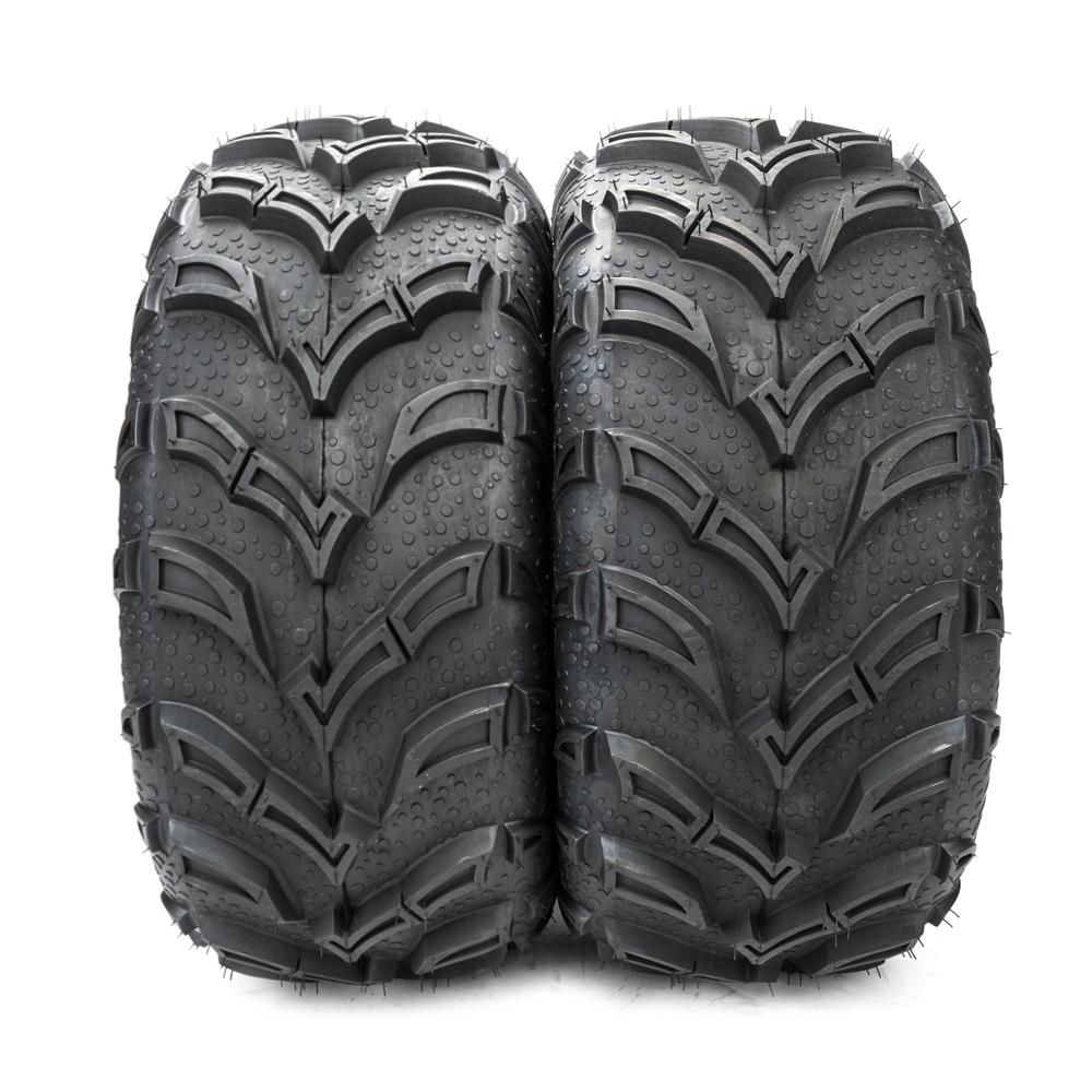 Pair Black ATV/UTV Tires 25x1012 25x10x12 Rear 6PR P377 Factory Direct