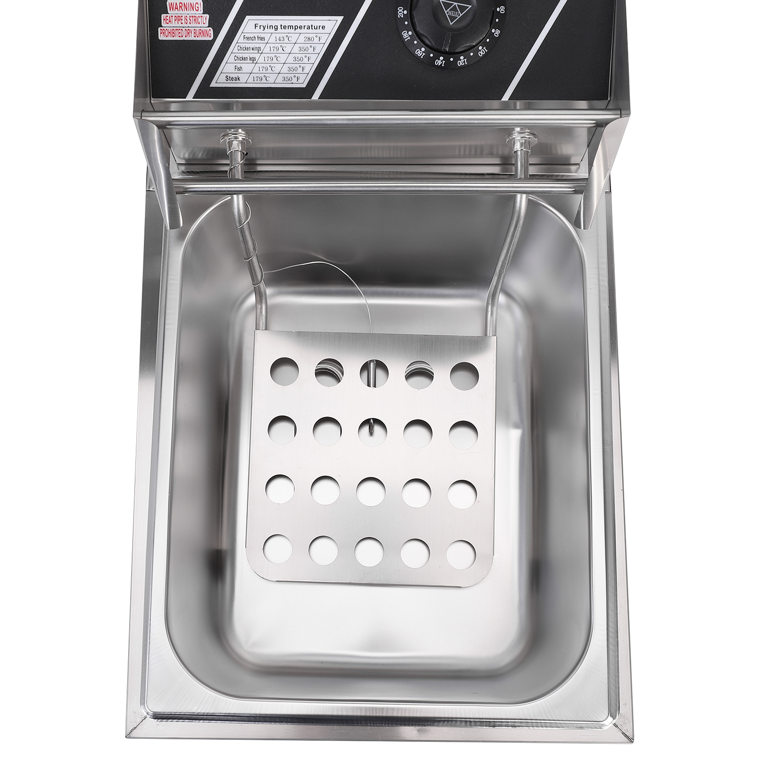 10L 2500W Electric Deep Fat Fryer Stainless Steel Chip Pan Basket 6L