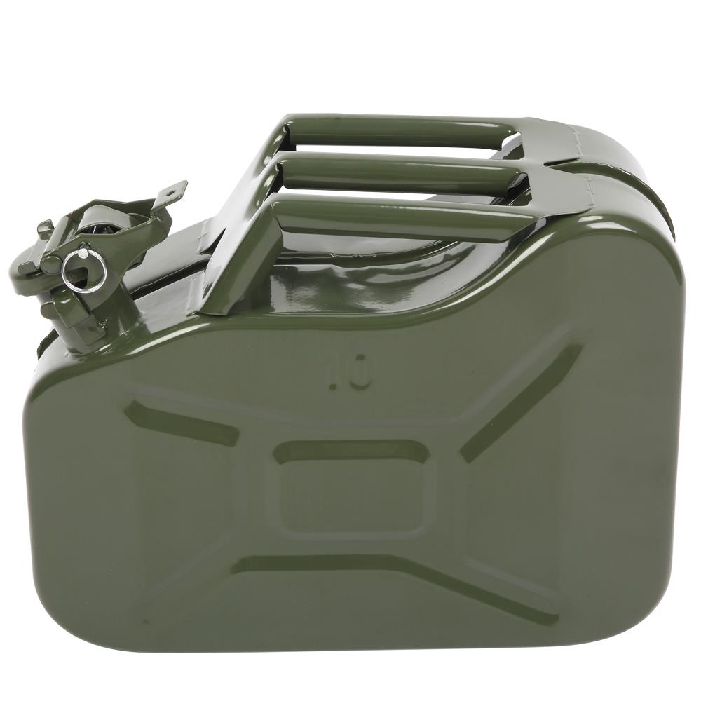 10L 10 LITRE GREEN METAL JERRY CAN FUEL PETROL DIESEL STEEL WATER