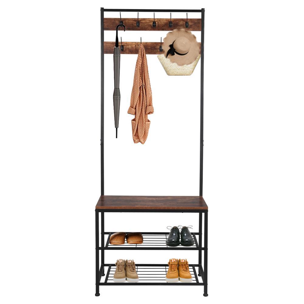 Hall Tree Hat and Coat Stand Hallway Shoe Rack Storage Hall Tree Hat and Coat Stand Hallway Shoe Rack Storage