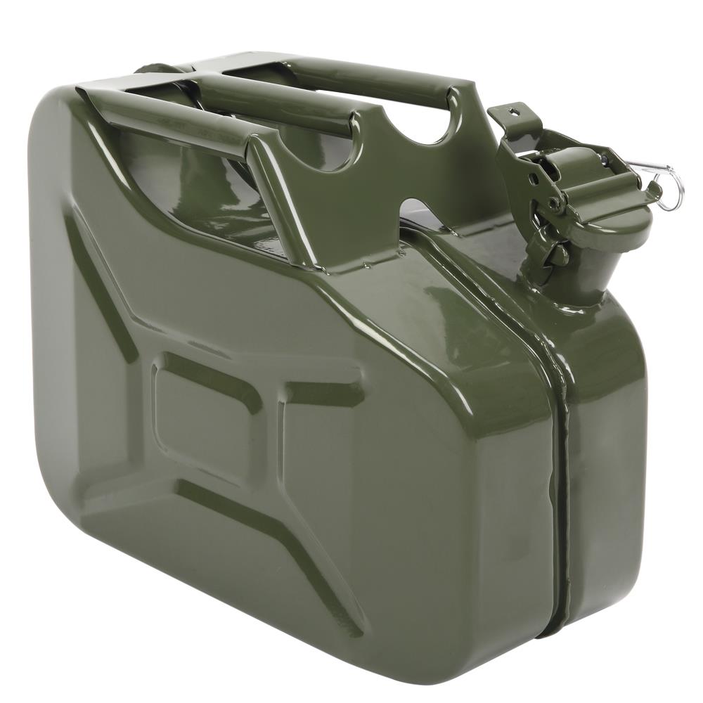 2 X 10lt Green Metal Jerry Gerry Can Fuel Storage Container Petrol
