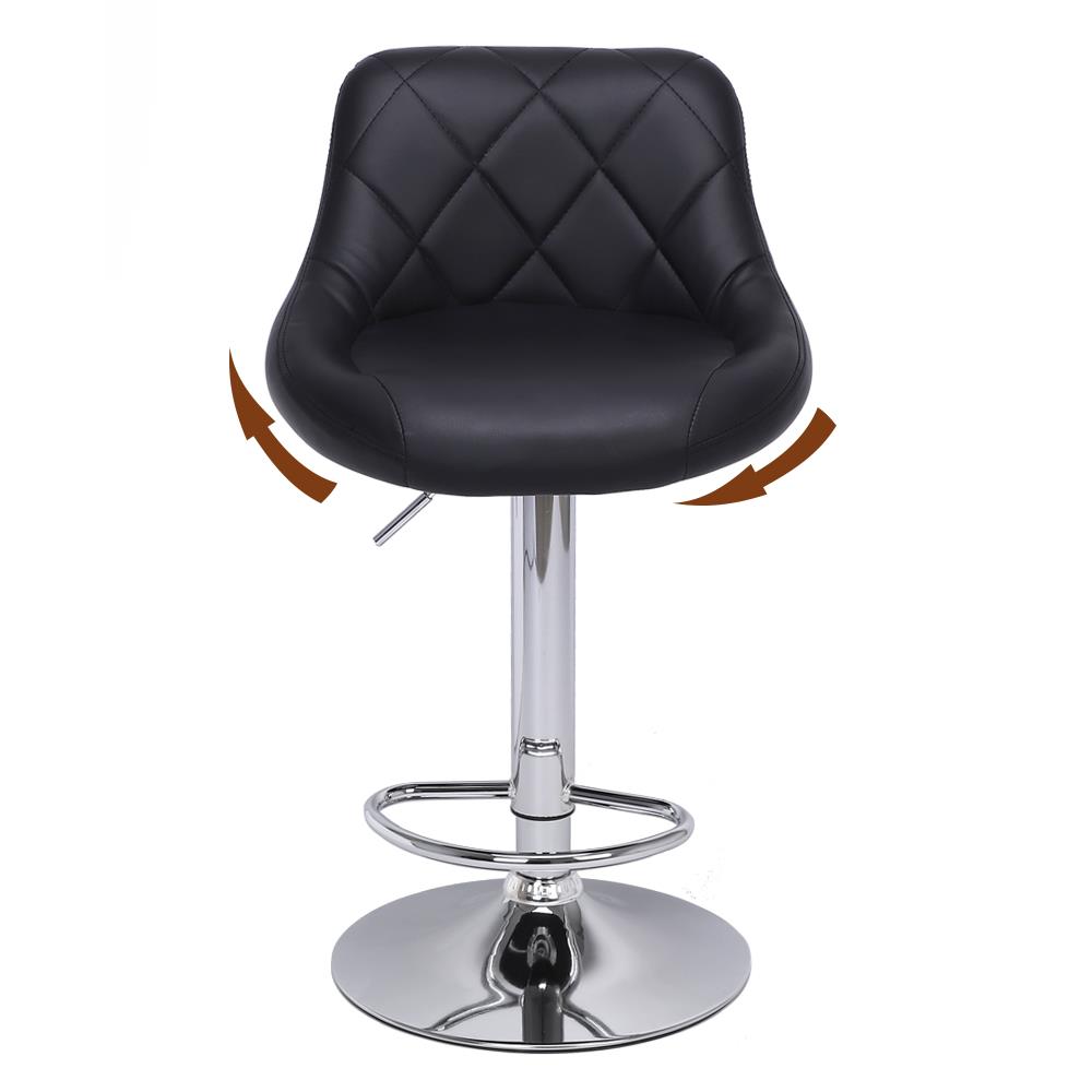 Set of 2 Bar Stools Swivel Kitchen Breakfast Barstools Chair PU Leather