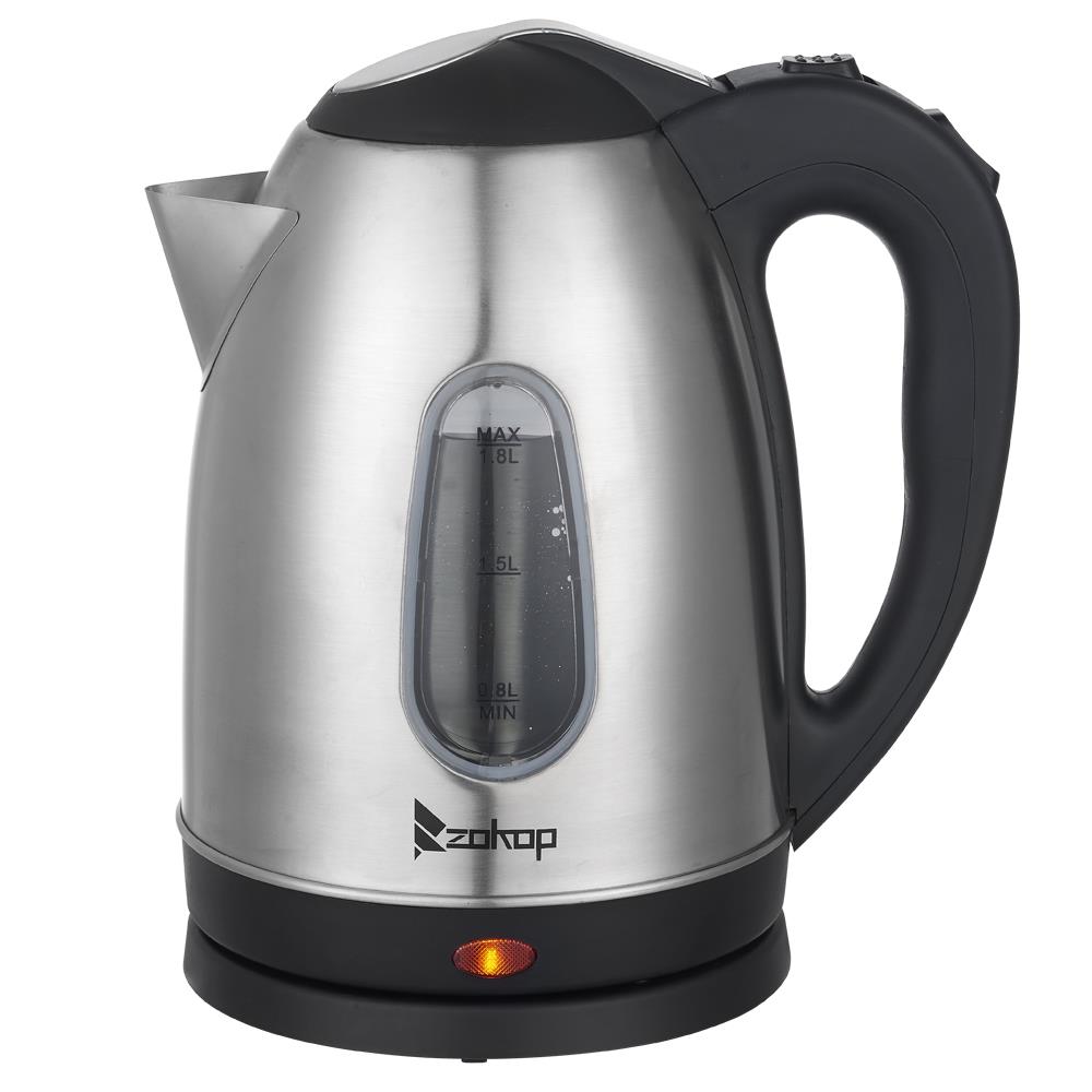ZOKOP Electric 1.8L Cordless Kettle Fast Boil Polished Stainless Steel 2000W eBay