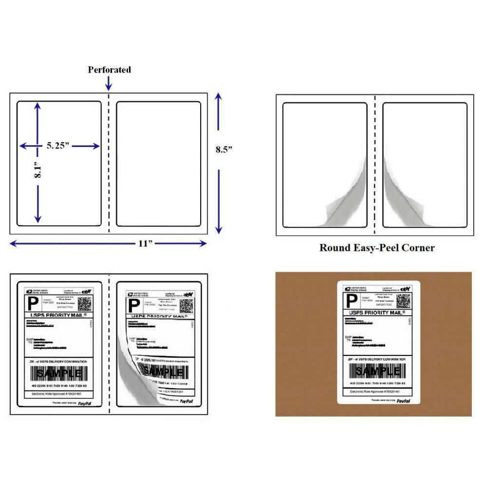 usps shipping labels size