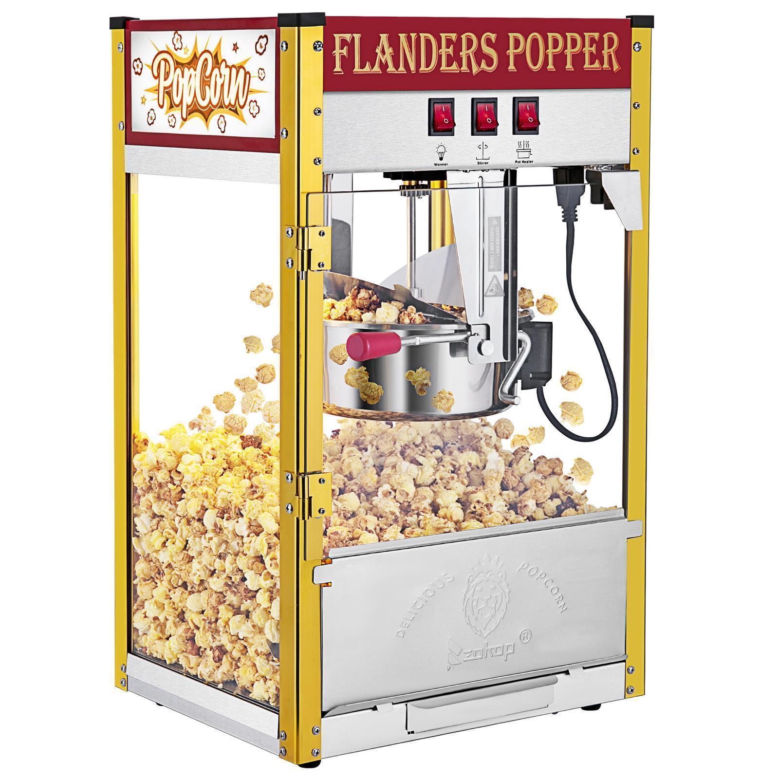 Zokop Retro Red Popcorn Machine 8oz 850W Tabletop Popcorn Maker Scoop