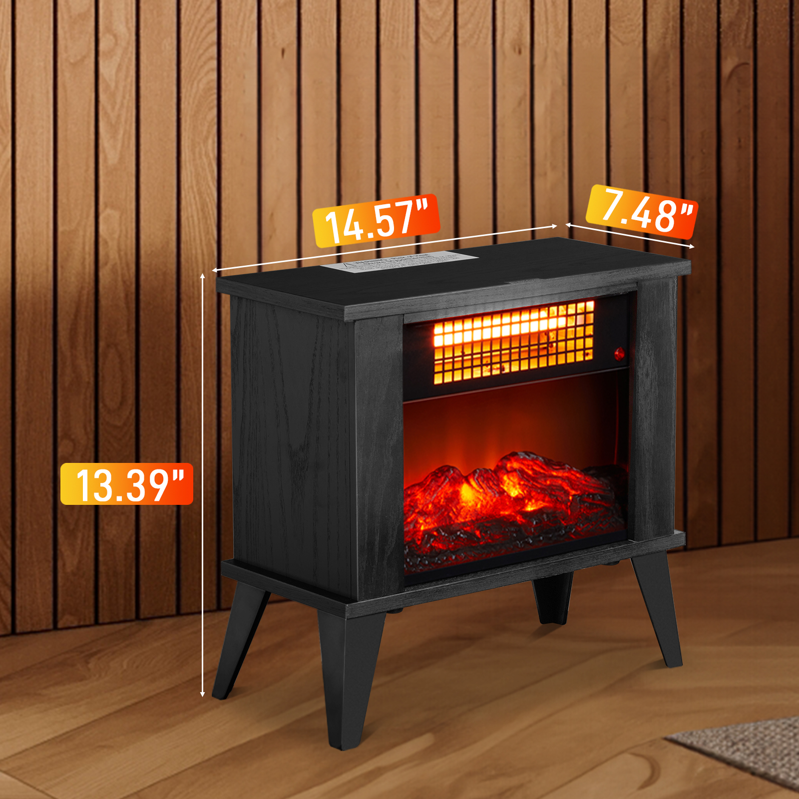 ZOKOP 15 in. Electric Fireplace Infrared Heater
