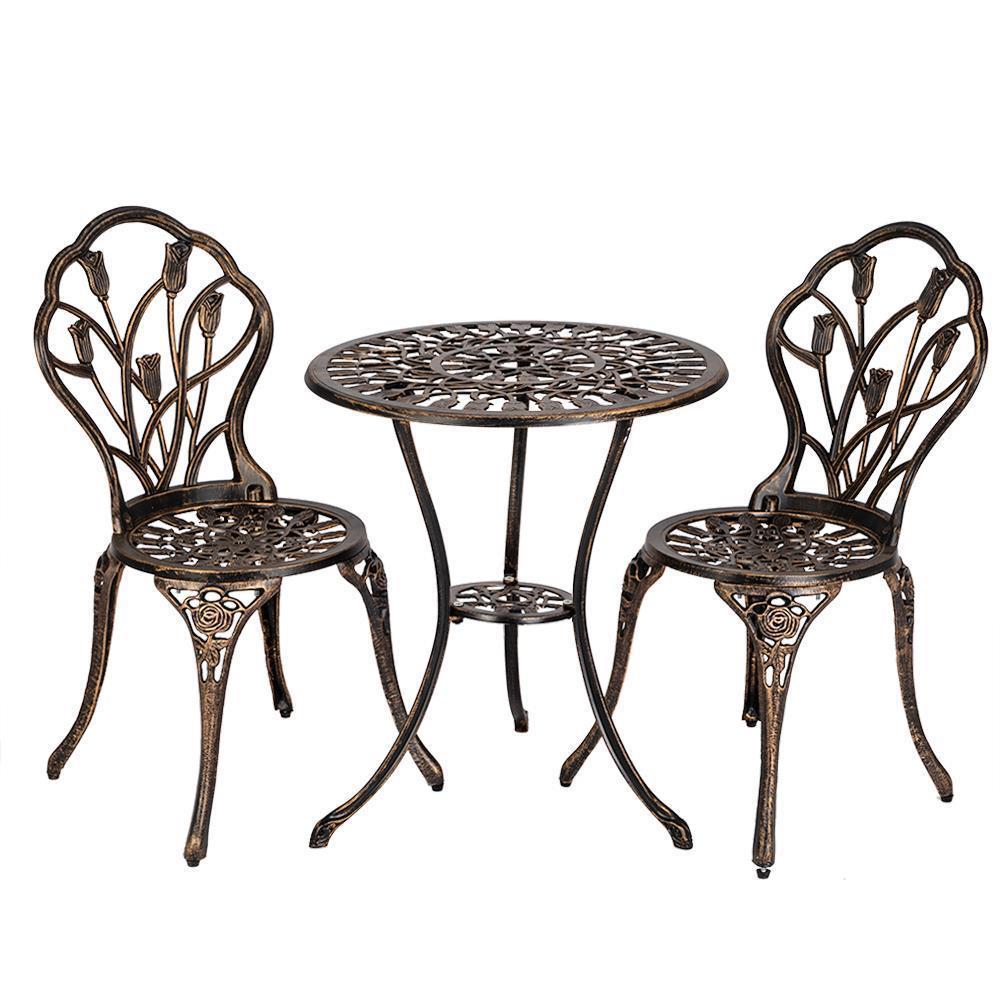 Outdoor Bistro Furniture Set Outdoor Aluminum Garden Iron Table Chair